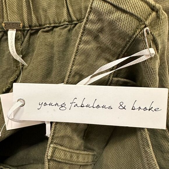 Young Fabulous & Broke Cargo Pants Green Size Large - Picture 4 of 4